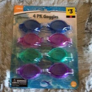 Kids Swim Goggles 4-Pack - Blue, Purple, Green